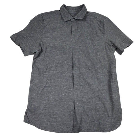lululemon athletica Other - Lululemon City Slate Snap Button Short Sleeve Shirt Men's M Charcoal Grey